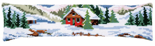 Winter Scenery Cross Stitch Draught Excluder Cushion Kit By Vervaco