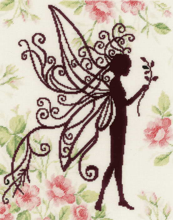 Flower Fairy Silhouette Cross Stitch Kit By Lanarte