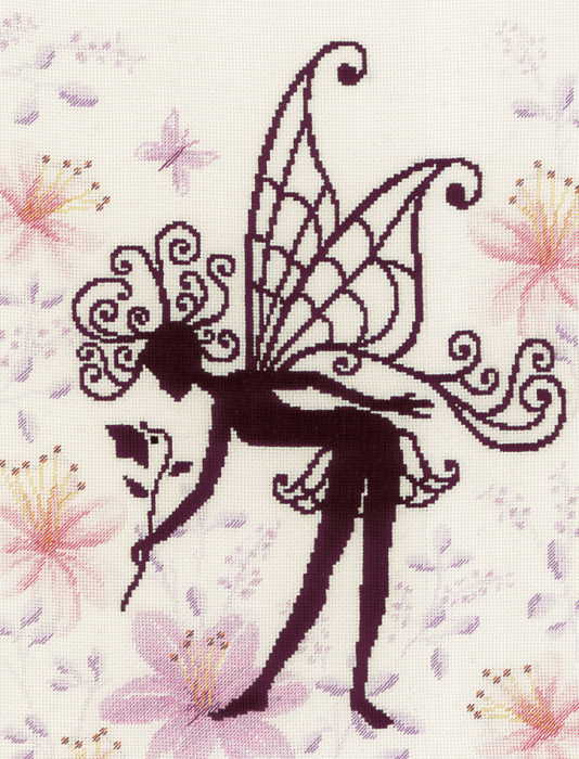 Flower Fairy Silhouette Cross Stitch Kit By Lanarte