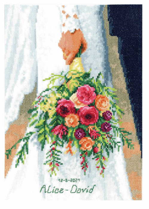 Bridal Bouquet Wedding Sampler Cross Stitch Kit By Vervaco