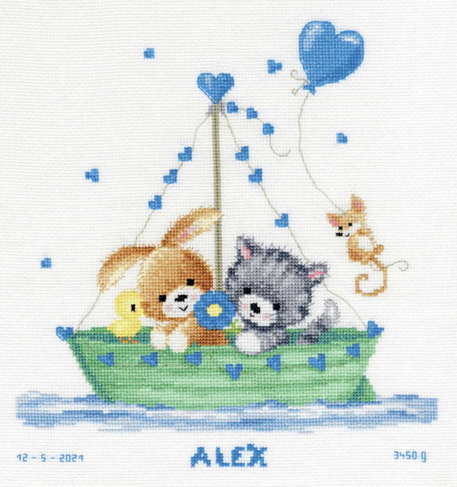 Our Greatest Adventure Birth Sampler Cross Stitch Kit By Vervaco