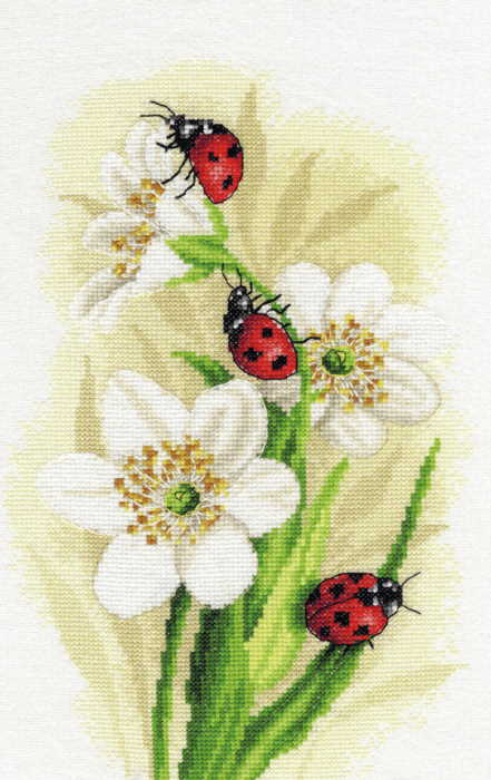 Ladybug Parade Cross Stitch Kit By Lanarte