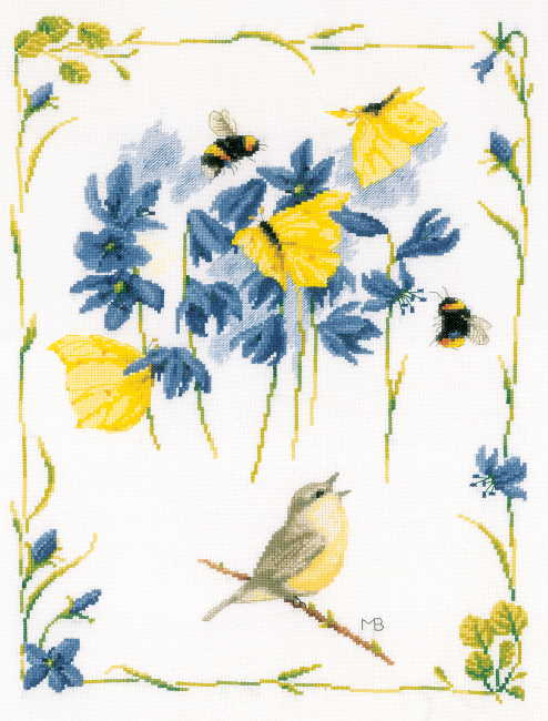 Chirping Chiffchaff Cross Stitch Kit By Lanarte
