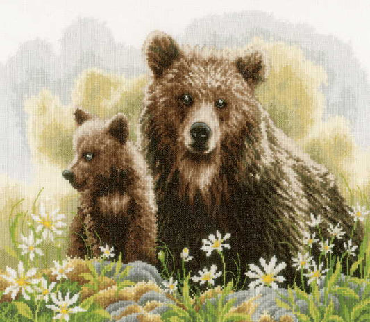 Bears in the Woods Cross Stitch Kit By Lanarte