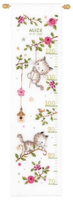 Cheeky Kittens Height Chart Cross Stitch Kit By Vervaco