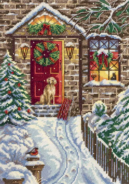 Christmas Eve Door Cross Stitch Kit by PANNA