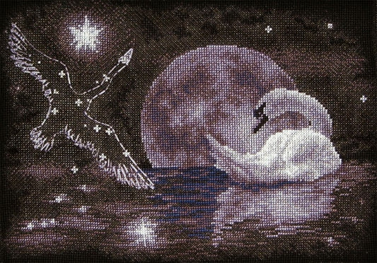 Moonlight Swan Cross Stitch Kit by PANNA