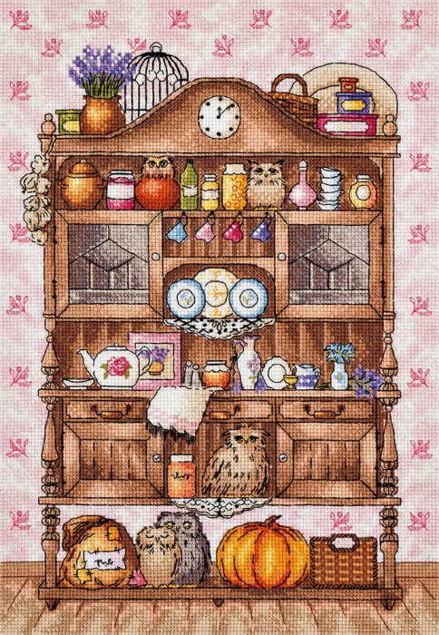 Shelves with Owls Cross Stitch Kit by PANNA