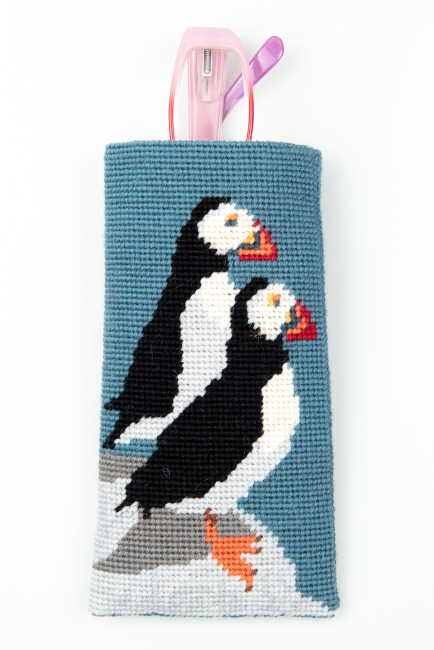 Puffins Spectacle Case Tapestry Kit by Appletons