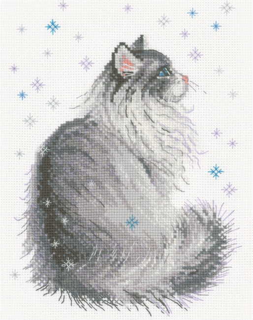 Snowy Meow Cross Stitch Kit By RIOLIS