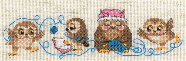 Owl Family Cross Stitch Kit By RIOLIS