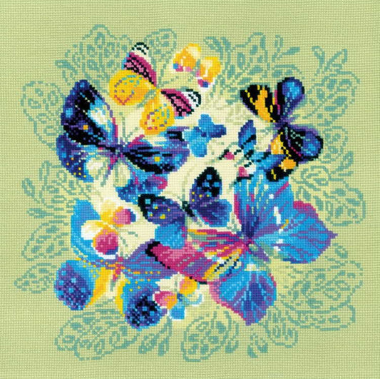 Bright Butterflies Cross Stitch Kit By RIOLIS