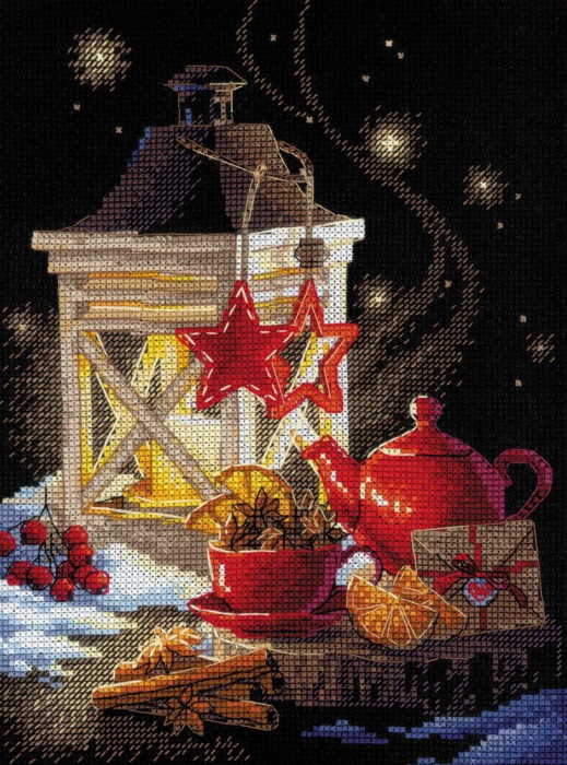 Russian Winter Teatime Cross Stitch Kit By RIOLIS