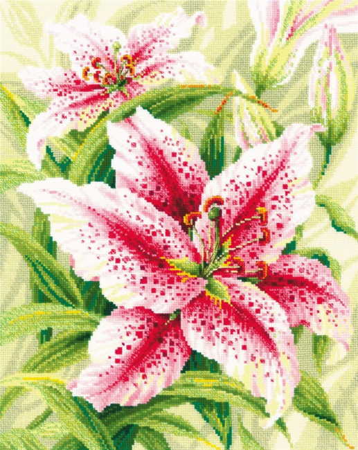 Lilies Cross Stitch Kit By RIOLIS
