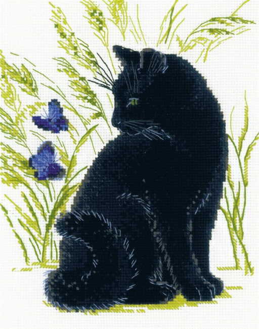 Black Cat Cross Stitch Kit By RIOLIS
