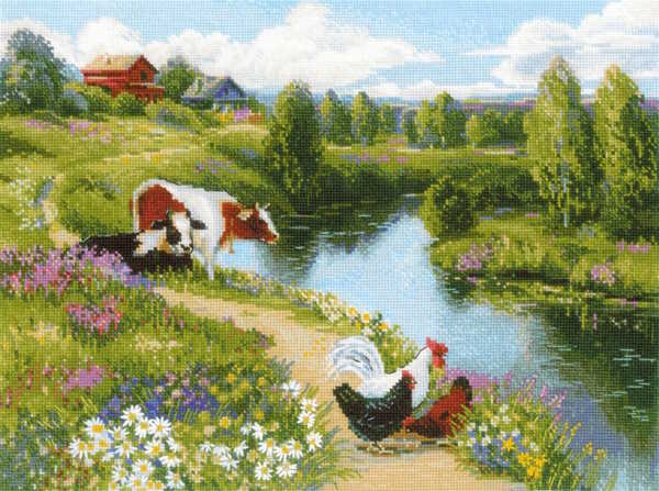By the River Cross Stitch Kit By RIOLIS