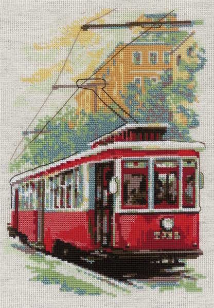 Old Tram Cross Stitch Kit By RIOLIS