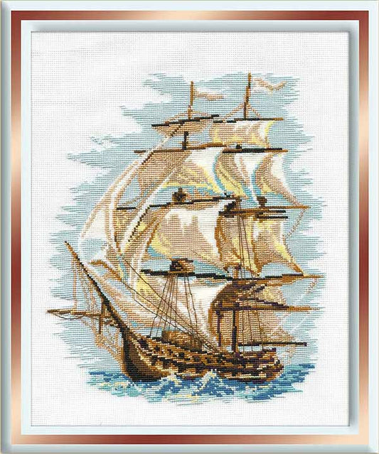 Ship Cross Stitch Kit By RIOLIS
