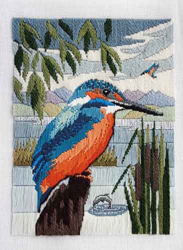 Kingfisher Long Stitch Kit by Derwentwater Designs