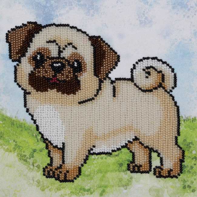 Pug Dog Bead Embroidery Kit by VDV