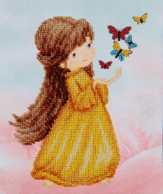Girl with Butterflies Bead Embroidery Kit by VDV