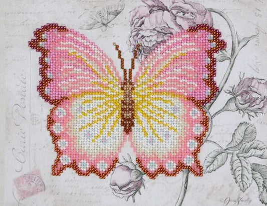 Pink Butterfly Bead Embroidery Kit by VDV