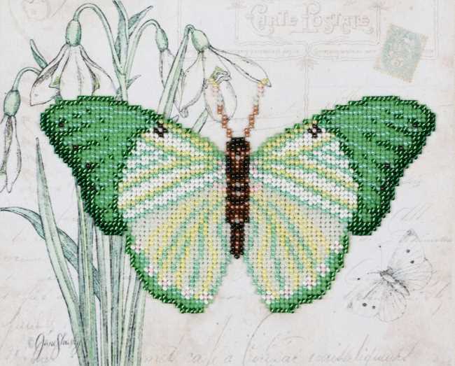 Green Butterfly Bead Embroidery Kit by VDV
