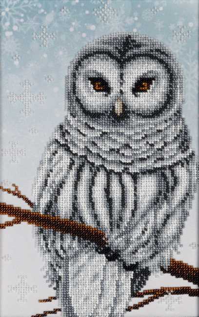 Snow Owl Bead Embroidery Kit by VDV