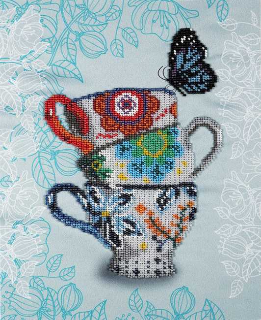 Elegant Tea Ceremony Bead Embroidery Kit by VDV