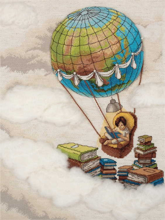 Travelling with Books Cross Stitch Kit by PANNA