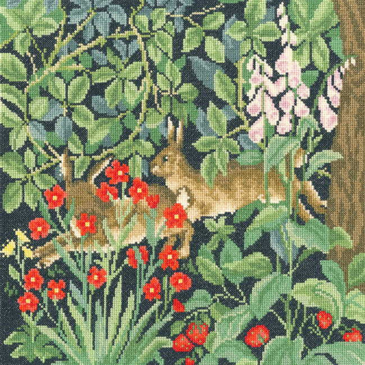 Greenery Hares William Morris Cross Stitch Kit By Bothy Threads