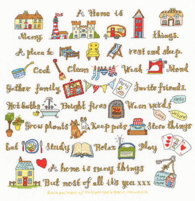 A Home is Many Things Cross Stitch Kit By Bothy Threads