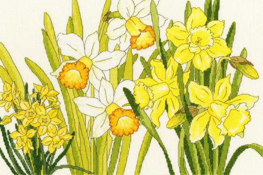 Daffodil Blooms Cross Stitch Kit By Bothy Threads