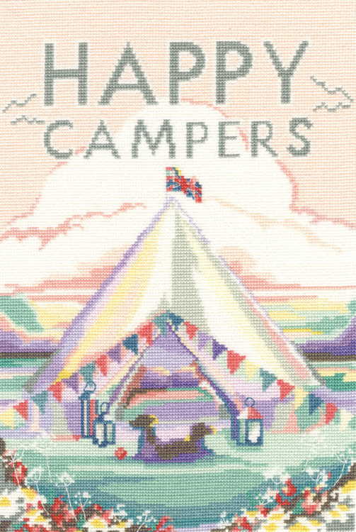 Vintage Camping Cross Stitch Kit By Bothy Threads