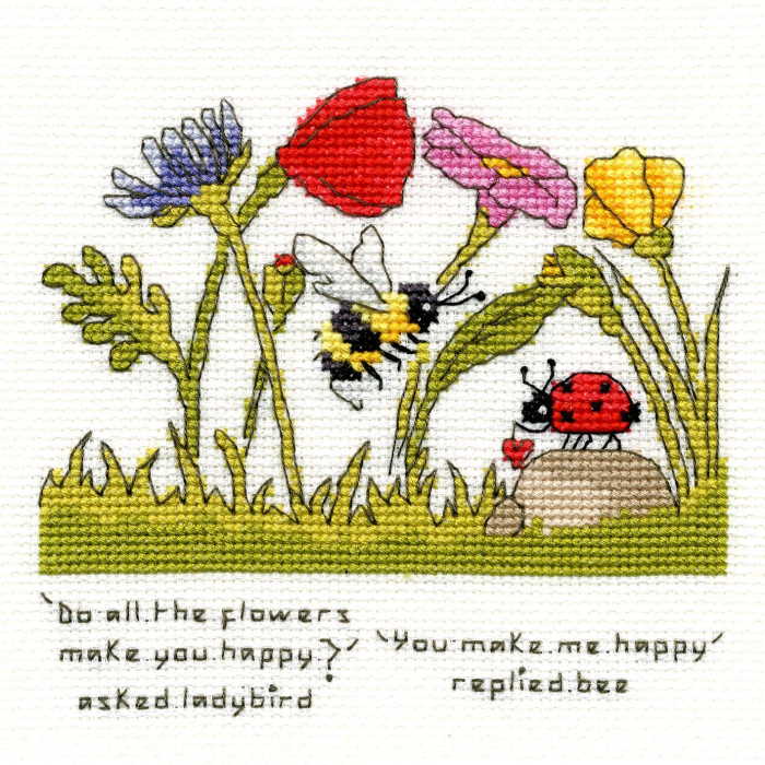 You Make Me Happy Cross Stitch Kit By Bothy Threads
