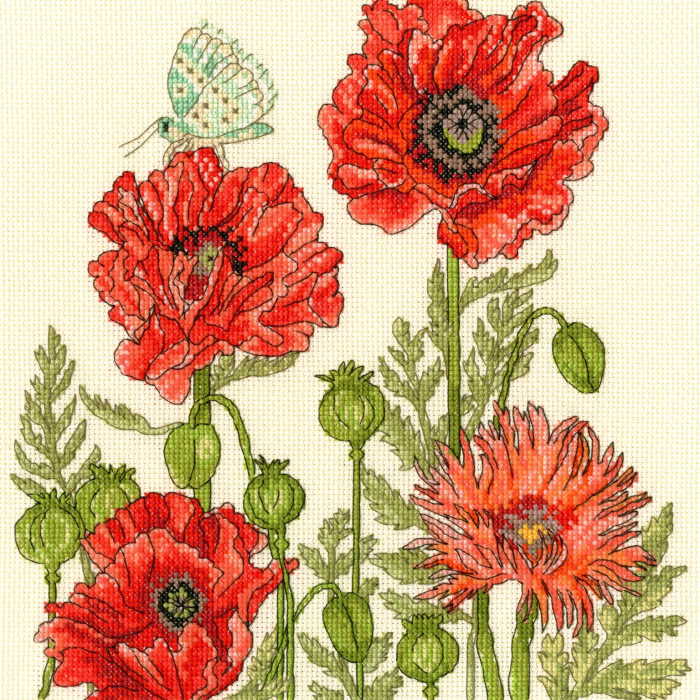 Poppy Garden Cross Stitch Kit By Bothy Threads