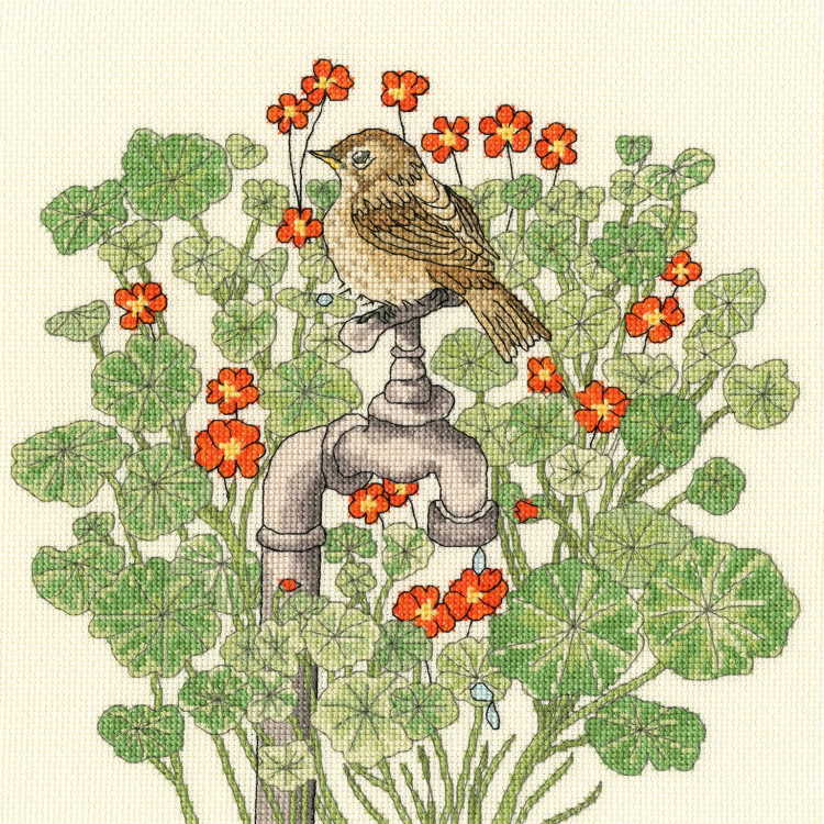 Nasturtium Garden Cross Stitch Kit By Bothy Threads