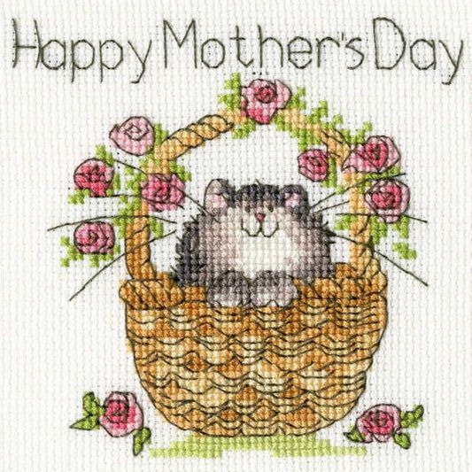 Basket of Roses Cross Stitch Card Kit By Bothy Threads