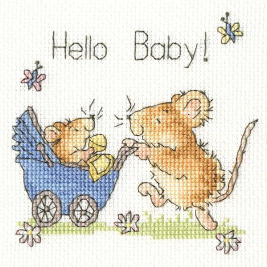 Hello Baby Cross Stitch Card Kit By Bothy Threads