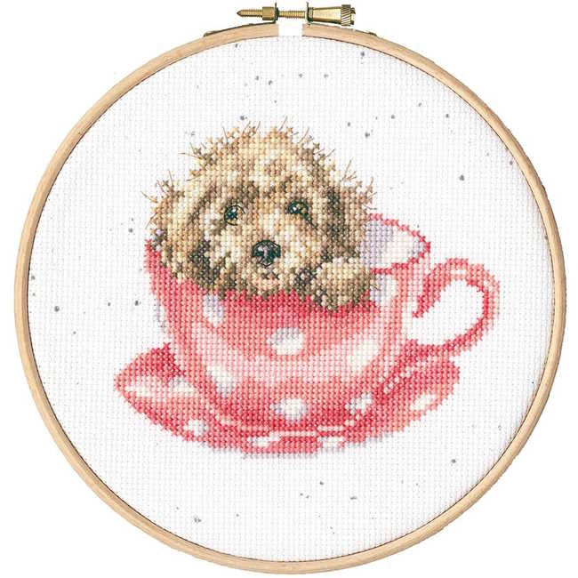 Teacup Pup Cross Stitch Kit By Bothy Threads