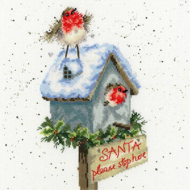 Santa Please Stop Here Cross Stitch Kit By Bothy Threads