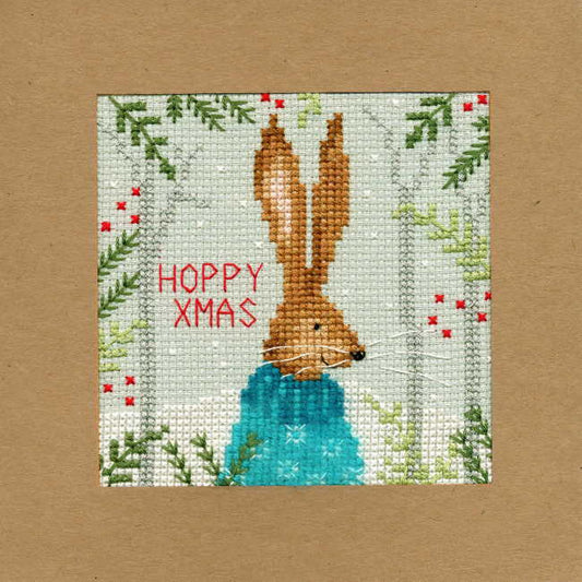 Christmas Hare Cross Stitch Christmas Card Kit by Bothy Threads