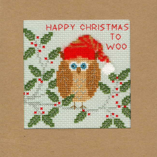 Christmas Owl Cross Stitch Christmas Card Kit by Bothy Threads