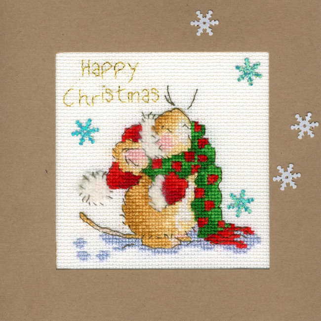 Counting Snowflakes Cross Stitch Christmas Card Kit by Bothy Threads