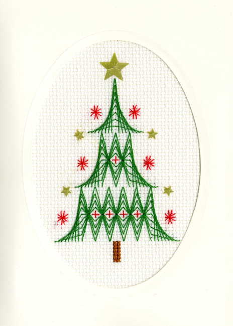 Christmas Tree Cross Stitch Christmas Card Kit by Bothy Threads