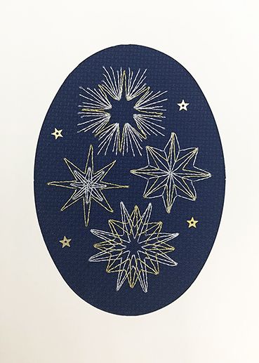 Shining Stars Cross Stitch Christmas Card Kit by Bothy Threads