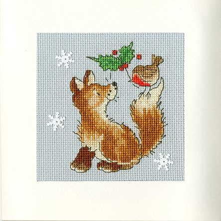 Christmas Friends Cross Stitch Christmas Card Kit by Bothy Threads