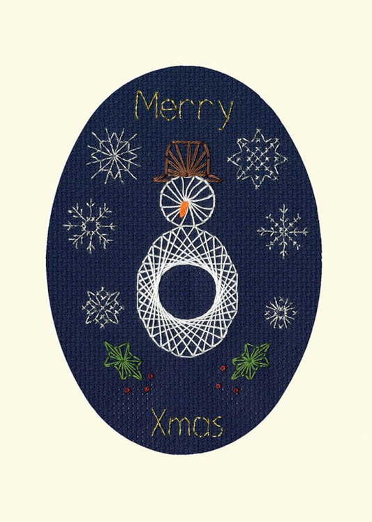 Christmas Snowman Cross Stitch Christmas Card Kit by Bothy Threads
