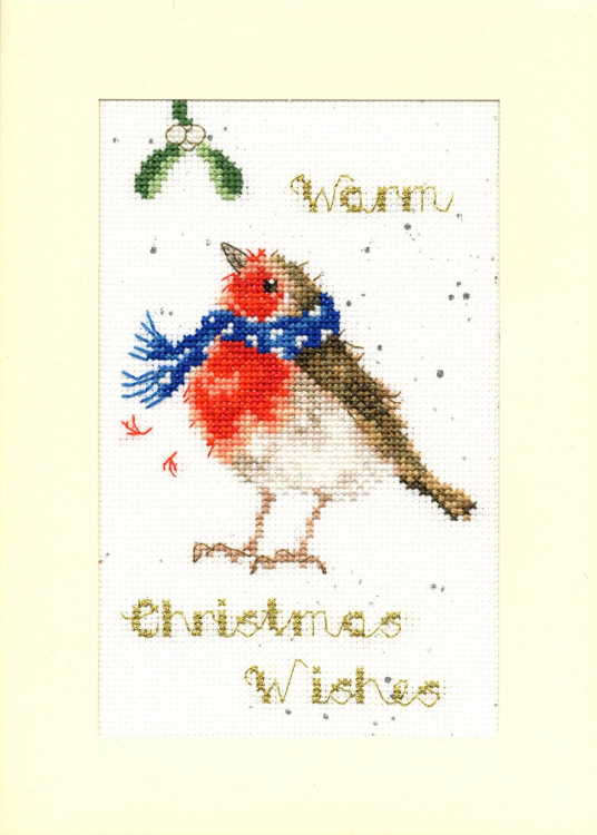 Warm Wishes Cross Stitch Christmas Card Kit by Bothy Threads