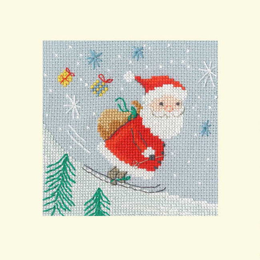 Delivery by Skis Cross Stitch Christmas Card Kit by Bothy Threads